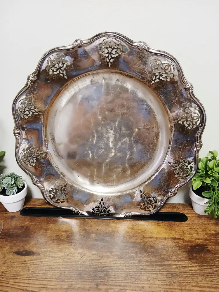 Ornate Serving Tray. Caravelle Silver Plate Made In West Germany Hoka
