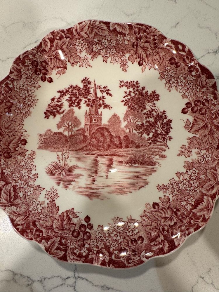 J&G Meakin Romantic England Red Cup And Saucer Set