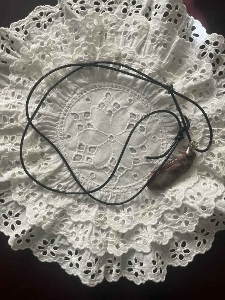 Handmade Petrified Wood Resin Necklace