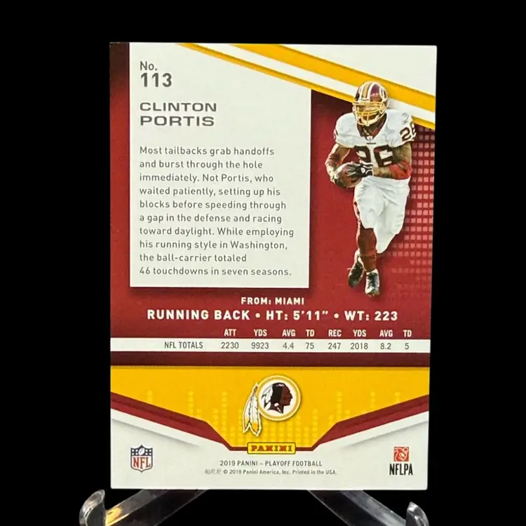Clinton Portis 2019 Panini Playoff #272 1st Down  62/99 Redskins Commanders