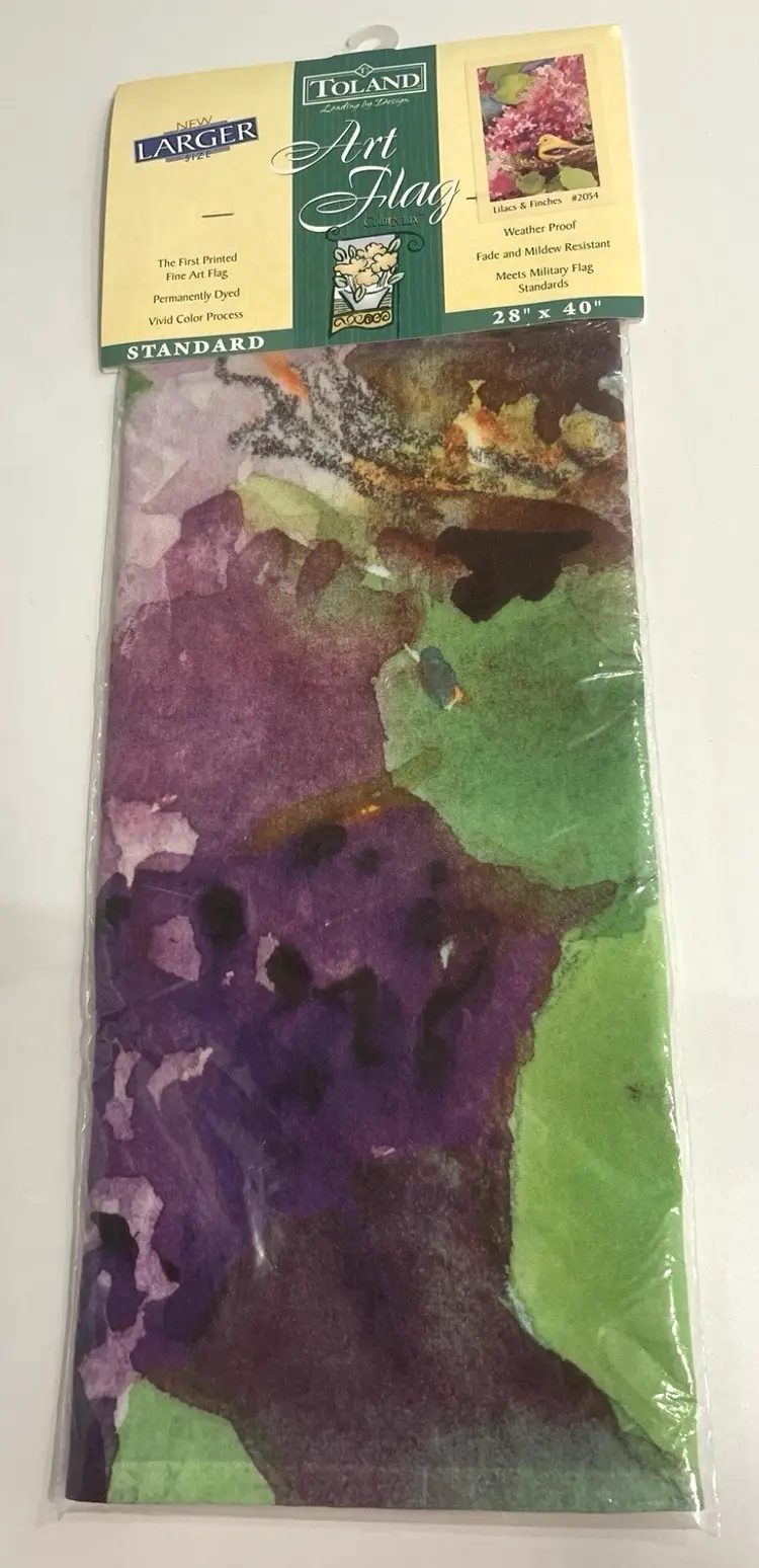 Toland Fine Art Flag Lilacs & Finches T2054 28" x 40" USA Military Standards NEW