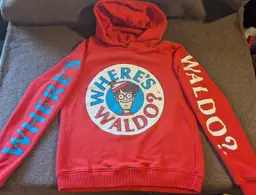 Hoodie Pullover Where's Waldo Fun Collectible Classic Red 2014 Kids M