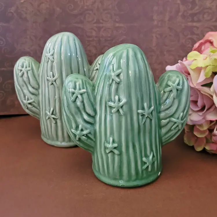 Vintage Cactus Salt And Pepper Shaker Set c.1990s - As Is