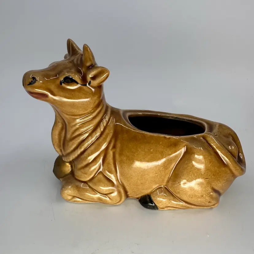 Brown Cow Ceramic Planter