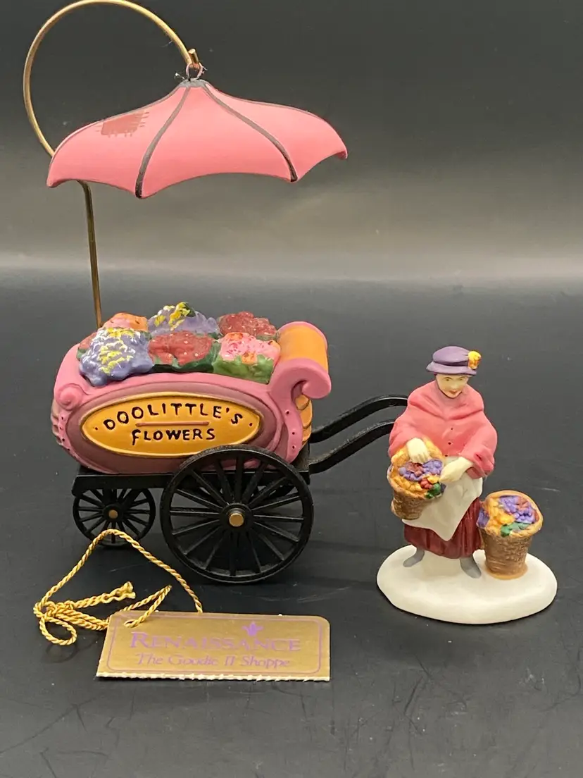Dept. 56 New In Box Chelsea Market Flower Monger And Cart