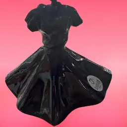 Fenton Art Glass Black Poodle Dress Legendary Collection Apx 4.5”