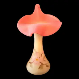 Fenton Glass Burmese Hand Painted Mini Jack In The Pulpit Vase 6.75” UV Glow