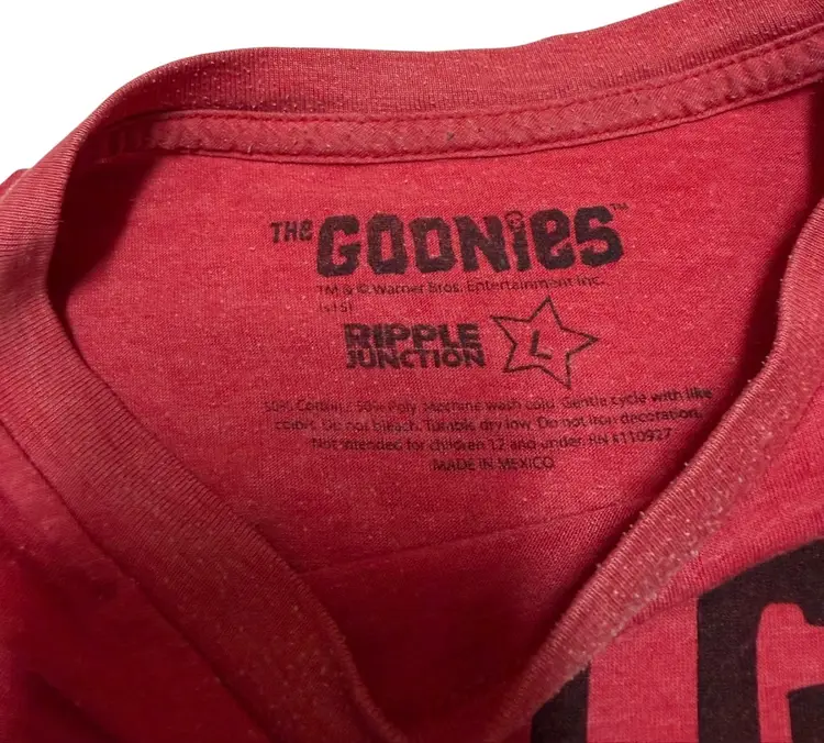 The Goonies Sloth “Hey You Guys” Vintage Red T-Shirt by Ripple Junction - Large