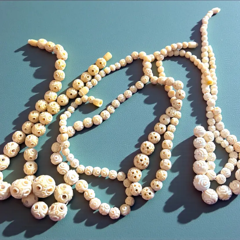 Bag Of Bones Carved Bovine Necklaces- Lot Of 4