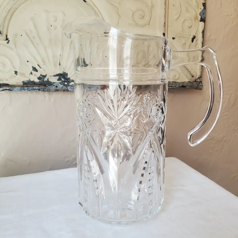 Cristal d'Arques Durand Vincennes Open Handle Pitcher Made in France