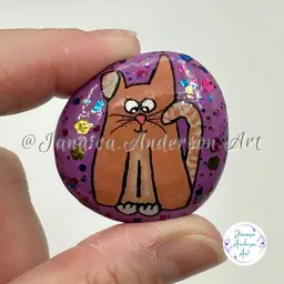 2114 Painted Stone Fridge Magnet