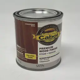 #01 - Valspar Cabot 8353 Premium Wood Finish Stain + Sealer, Satin, Gingersnap 8 oz.