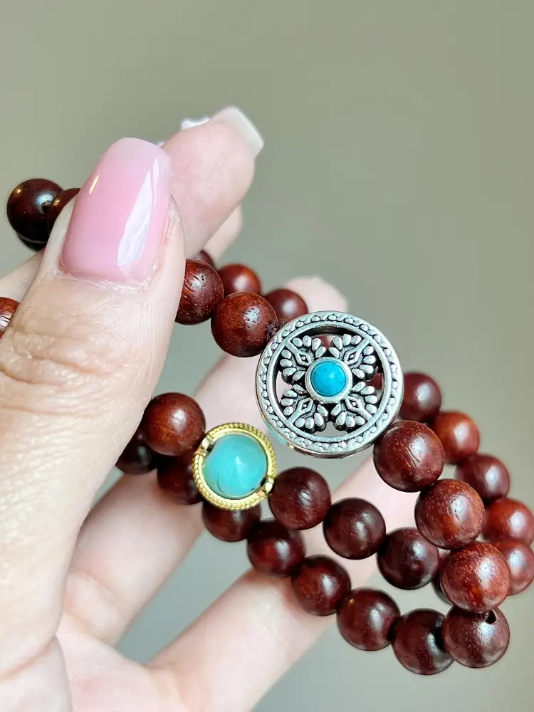 Natural Wood Buddha Bracelet