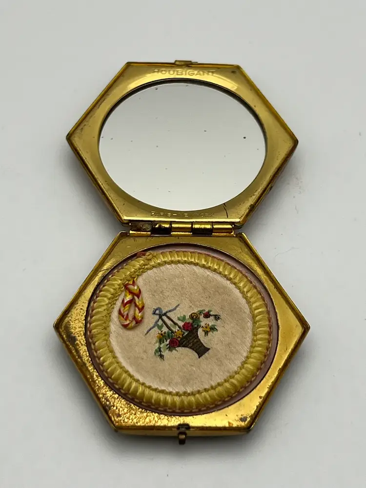 Art Deco Houbigant Enameled Mini Powder Compact