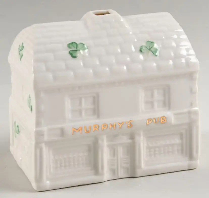 Murphy's Pub - Boxed Irish Village Tea Light/Voltive/Incense by Belleek Pottery (Ireland)