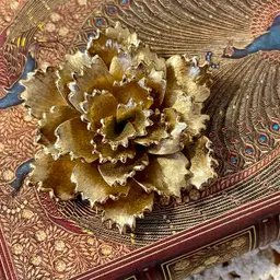 Vintage Monet Gold Tone Floral Statement Brooch Pin