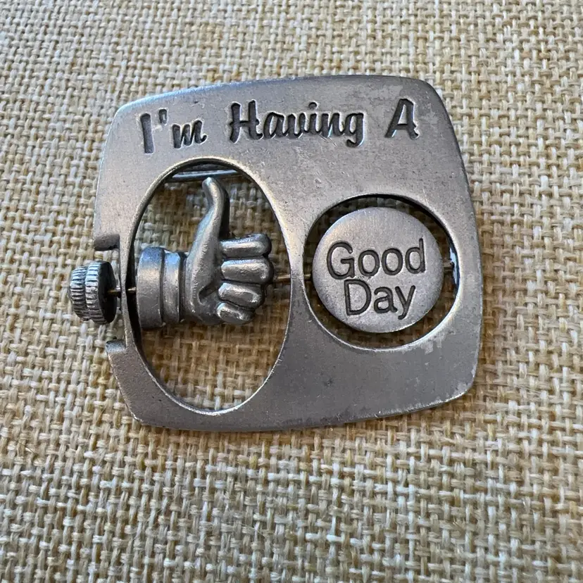 Vintage JJ Good Day Bad Day Brooch