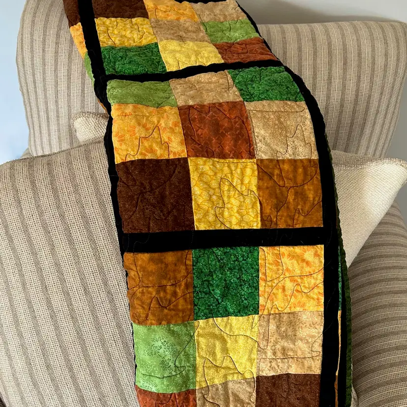 Handmade Fall Leaves Themed Quilt