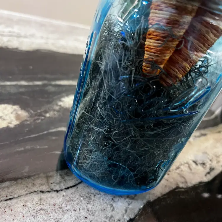 04 Made By Me Upcycled Blue Glass Farmhouse Spring Decor Carrot Holiday