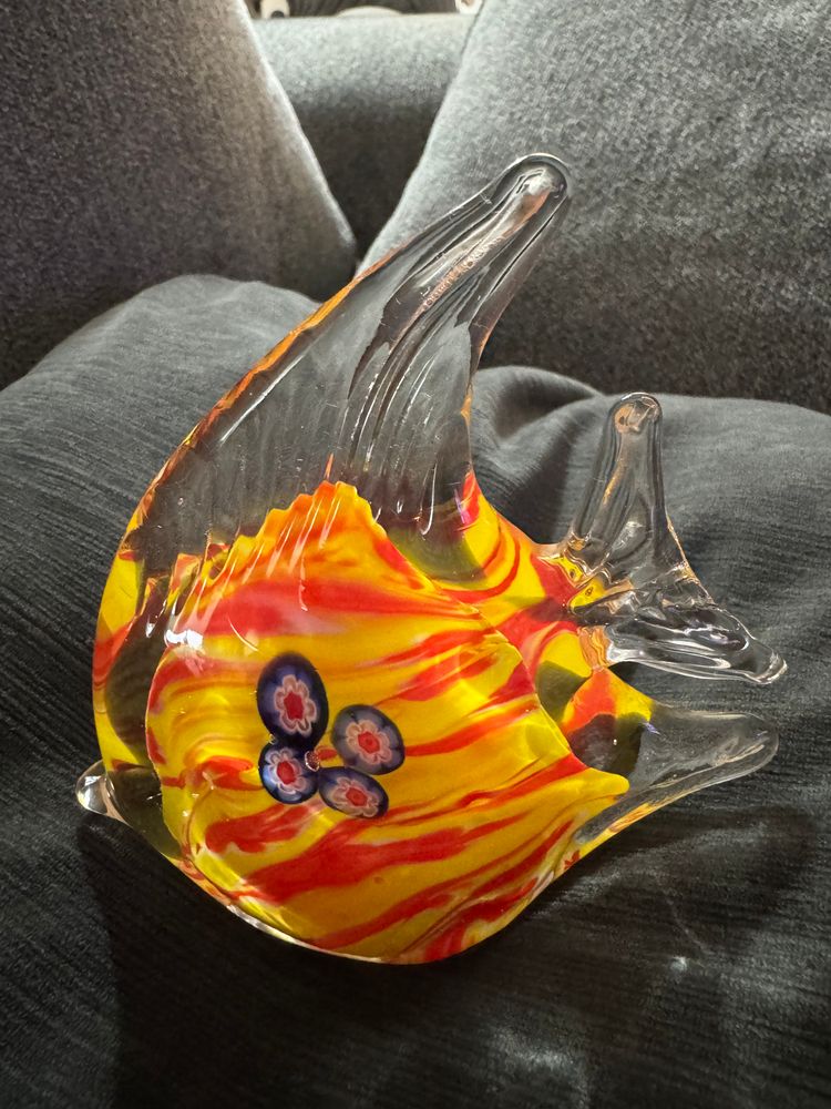 Vintage Murano Glass Tropical Fish Paperweight or Figurine