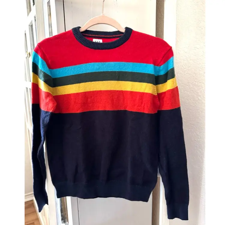 NWOT Crazy Stripe Colorblock Pullover GAP Sweater.