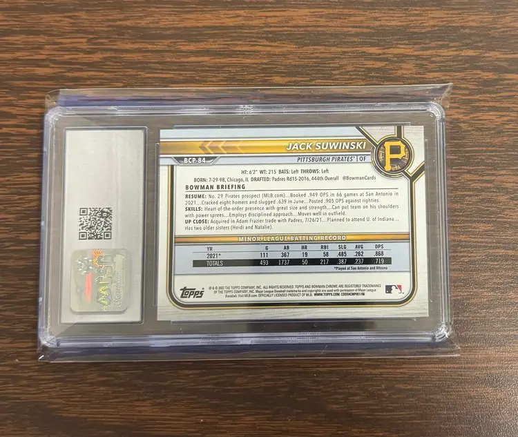 2022 Bowman Chrome Jack Suwinski 1st Bowman CSG 10