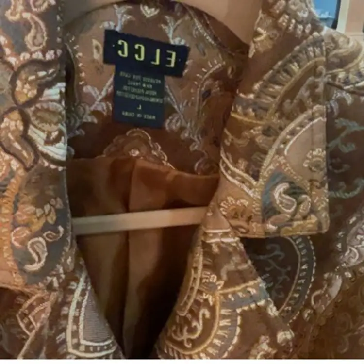 Jacket Tapestry Golden Fall Colors Sz L up To 1X quality piece