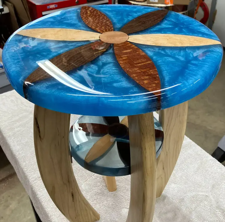 Hardwood And Epoxy Table