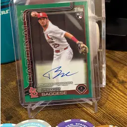 2025 Topps Series 2 Thomas Saggese RC Auto/Green Foil /99