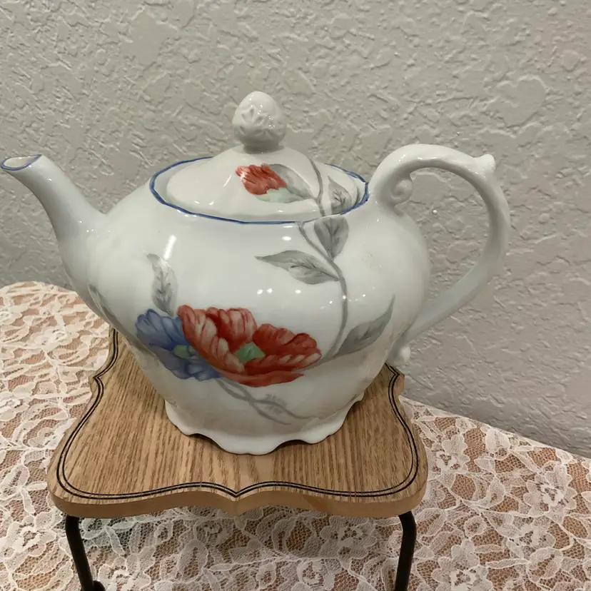 Porcelain Musical Floral Teapot