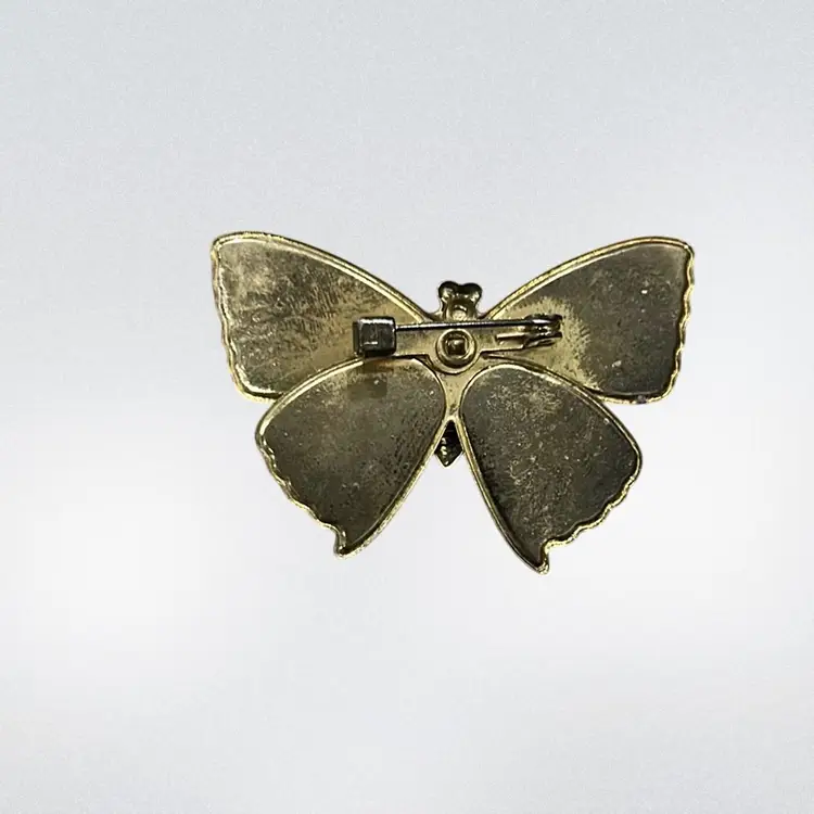 Shimmering Metal Foil Butterfly Brooch