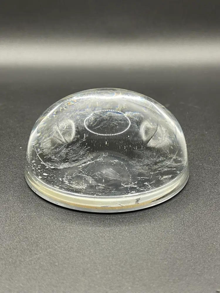 Domed Paperweight With Winter Bird Scene