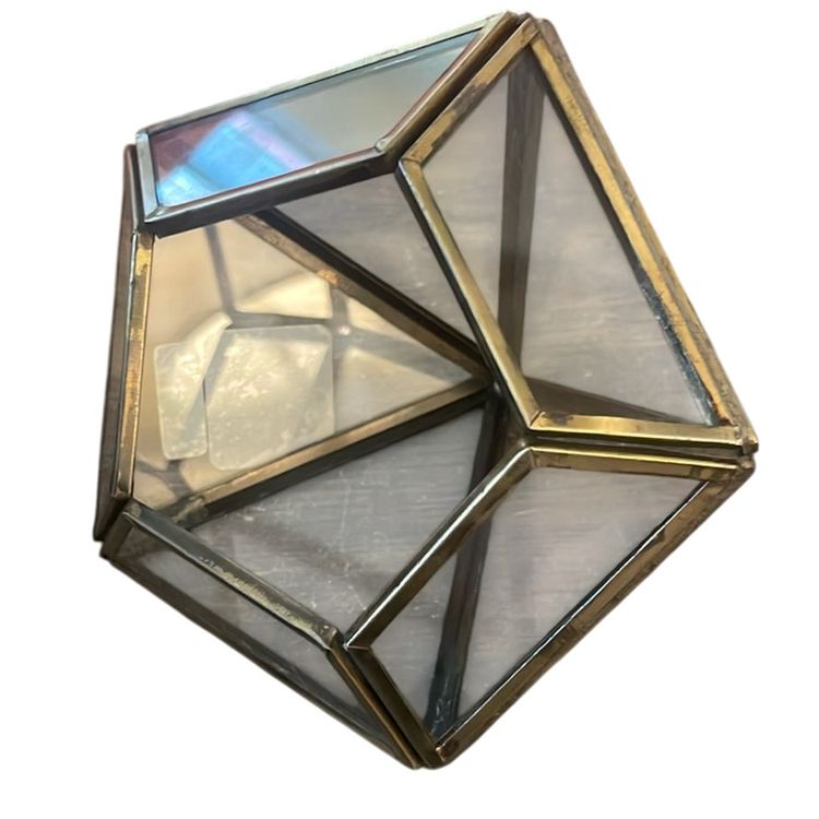 Vintage Urban Outfitters Brass & Glass Mini Geo Terrarium
