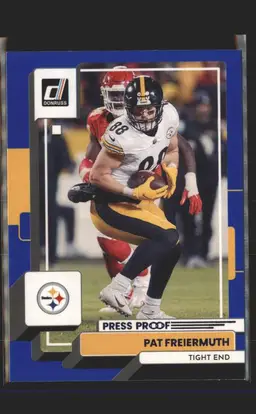 2022 Donruss #218 Pat Freiermuth Blue Press Proof - (139) - Pittsburgh Steelers