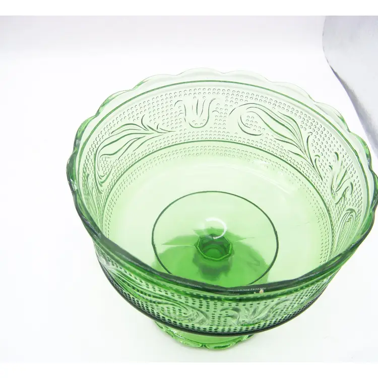 Vintage E O Brody Green Pedestal Compote M6000