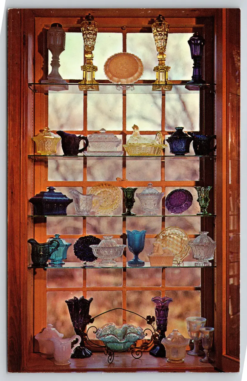 Postcard Ruby Pieces Sandwich Glass Museum and Historical Society Massachusetts - 9696