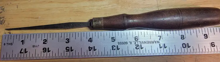 Vintage W. Butcher Tapered Paring Chisel, 1/8" Blade, Sheffield England, Rare Pattern