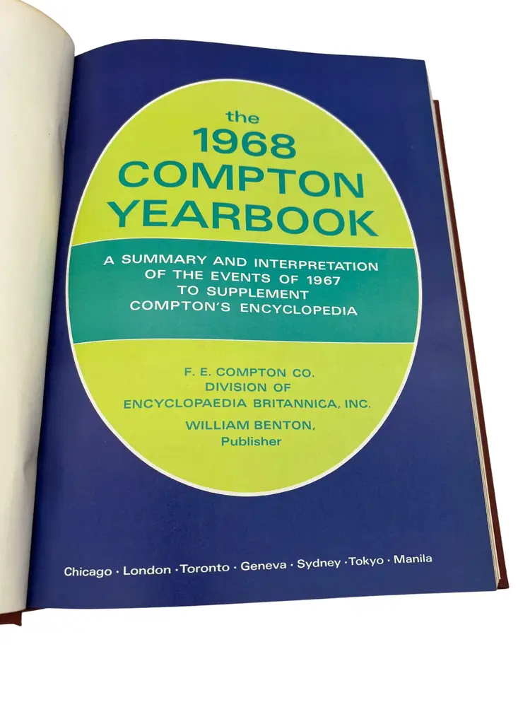 1968 Compton Yearbook — Annual Supplement to Compton’s Encyclopedia, 614pp