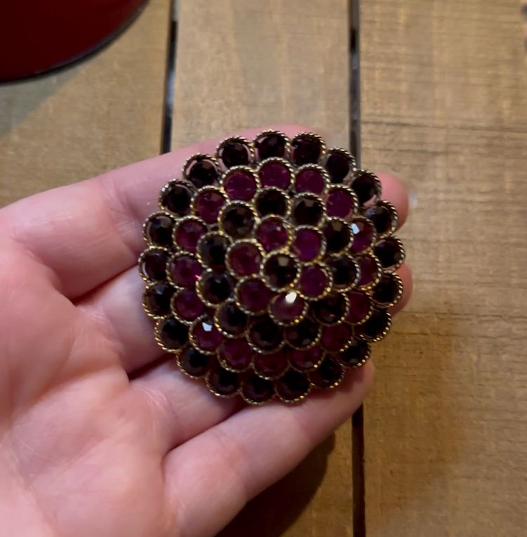 Vintage Signed Lisner Pink And Purple Gorgeous Brooch