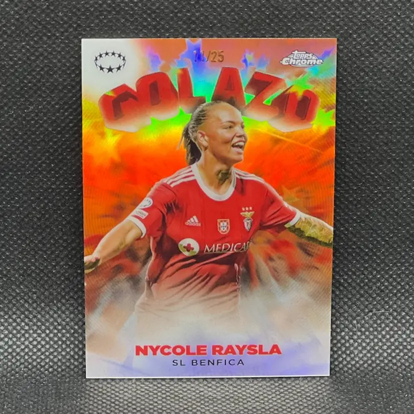 Nycole Raysla 2022/22 Topps Chrome Golazo Orange Refractor /25 Soccer Card