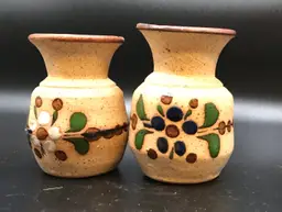 Pair Of Tonola Mini Vases. 3”