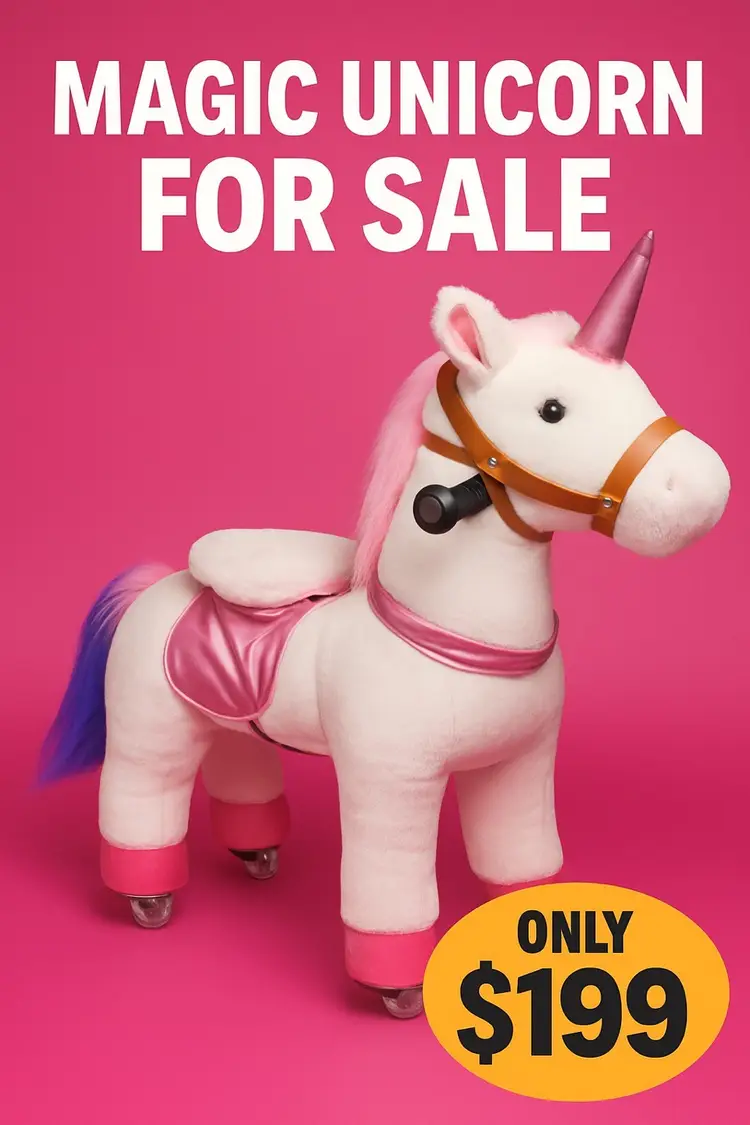 🦄 RIDE-ON MAGIC UNICORN – $199