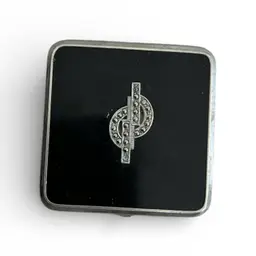 Art Deco 1920s - 1940s Marcasite and Enamel Decorative Compact With Mirror