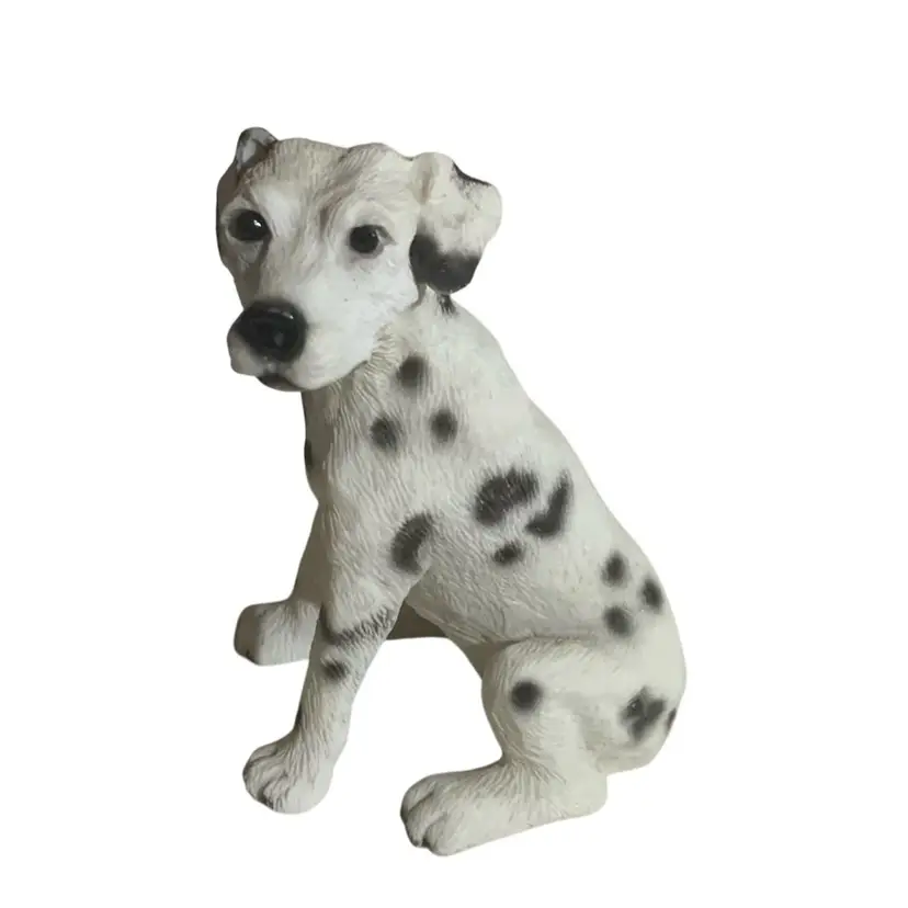 221. 4” Long And 2” Tall Adorable Vintage Russ Enterprise Dalmatian Puppy Dog Figurine Featuring A Melancholy Face Made In Phillipines # 4015