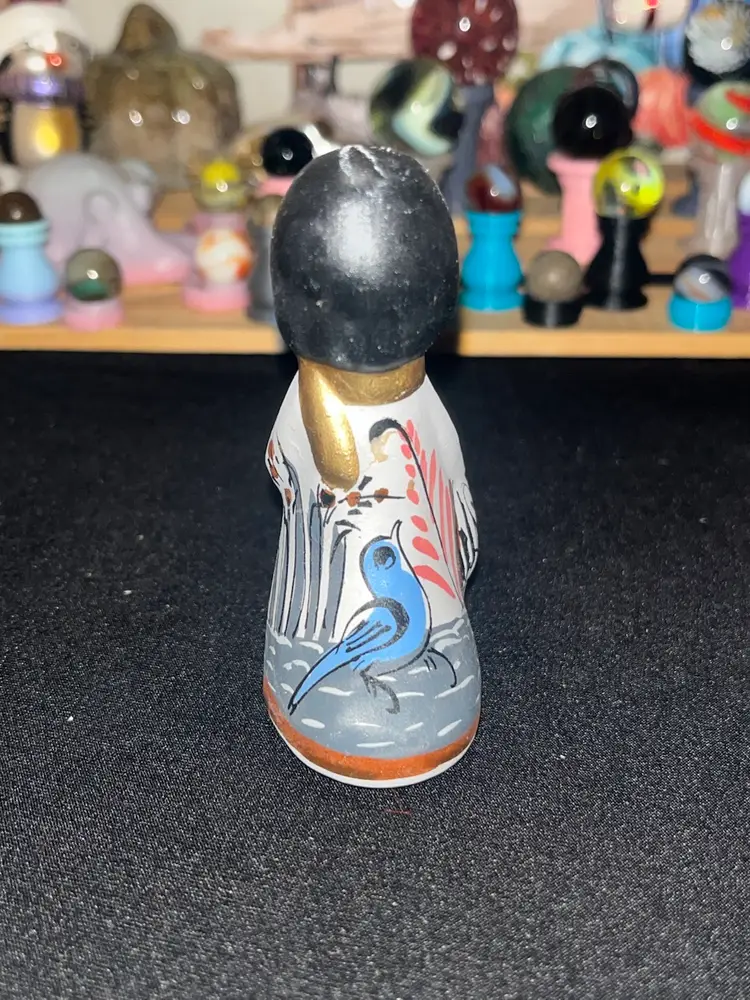 Tonala Mexican Pottery Girl Holding Lamb
