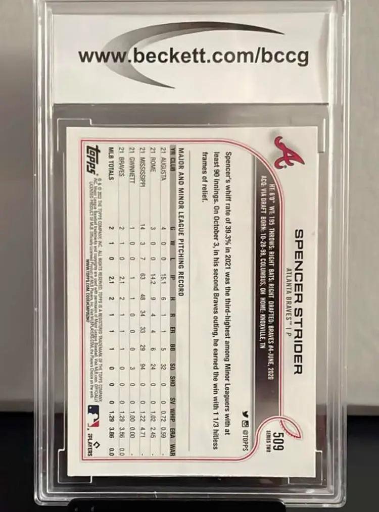 Spencer Strider 2022 Topps BCCG 9