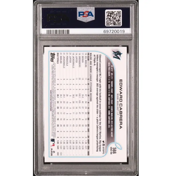 Edward Cabrera 2022 Topps SP Miami Marlins