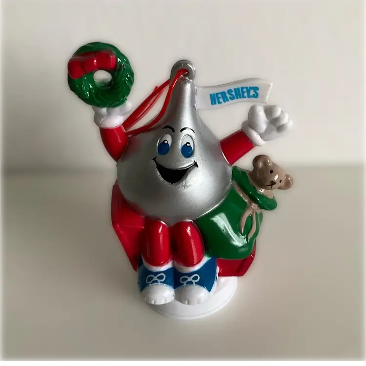 Set Of 3 NOS 1996 Hershey Kiss Delivery Gifts In Sleigh Christmas Ornament