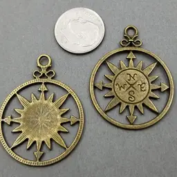 8pcs Compass Charms or Pendants #CC136