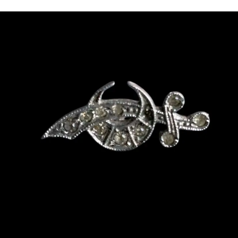 Sterling Silver .925 Masonic Shriners Pin .75” **As Is** Missing (1) Stone